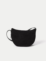 Suede Fold Over Cross Body Bag | Black