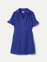 Cheesecloth Mini Dress | Blue