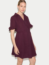 Cheesecloth Mini Dress | Purple