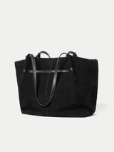 Large Shopper Suede Tote Bag | Black