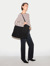 Large Shopper Suede Tote Bag | Black