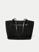 Large Shopper Suede Tote Bag | Black