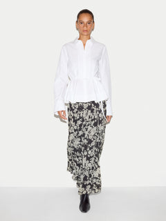 Camellia Floral Midi Skirt | Black