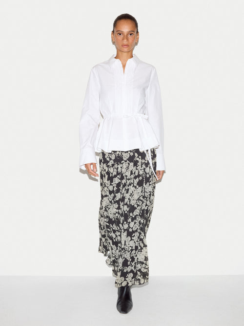 Camellia Floral Midi Skirt | Black