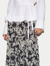 Camellia Floral Midi Skirt | Black