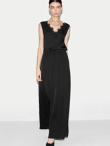 Satin Pleated Trouser | Black