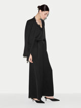 Satin Pleated Trouser | Black