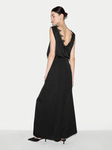 Satin Pleated Trouser | Black