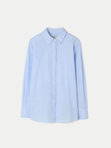 Classic Stripe Cuff Detail Cotton Shirt | Blue