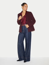 Silk Twill Relaxed Shirt | Burgundy