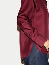 Silk Twill Relaxed Shirt | Burgundy