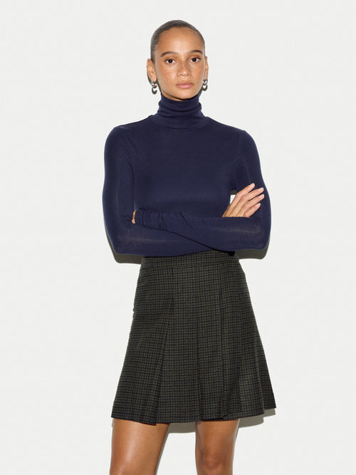 Italian Houndstooth Mini Skirt | Green