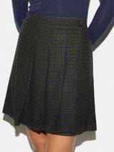 Italian Houndstooth Mini Skirt | Green
