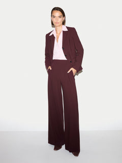 Modern Crepe Wide Leg Trouser | Burgundy