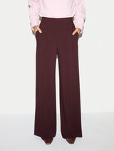 Modern Crepe Wide Leg Trouser | Burgundy
