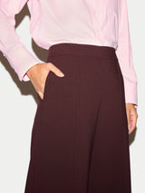 Modern Crepe Wide Leg Trouser | Burgundy
