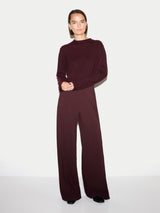 Modern Crepe Wide Leg Trouser | Burgundy