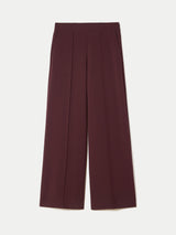 Modern Crepe Wide Leg Trouser | Burgundy