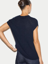 Cloud Cashmere Cap Sleeve Top | Navy