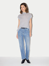 Cloud Cashmere Cap Sleeve Top | Grey Melange