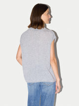 Cloud Cashmere Cap Sleeve Top | Grey Melange