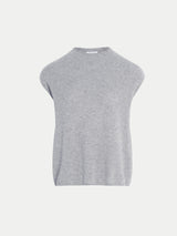 Cloud Cashmere Cap Sleeve Top | Grey Melange