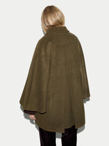 Wool Oversized Cape | Khaki