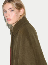 Wool Oversized Cape | Khaki