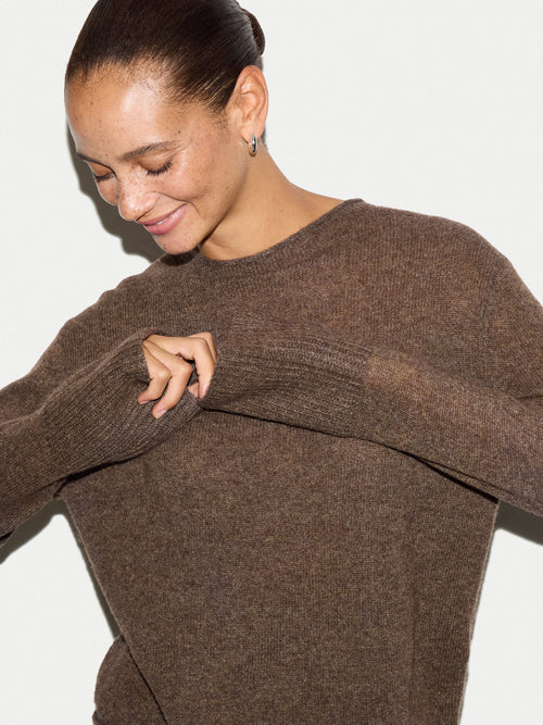 Cloud Cashmere Eldon Jumper | Brown