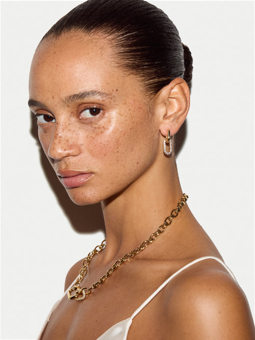 Pave Drop Earring | Gold