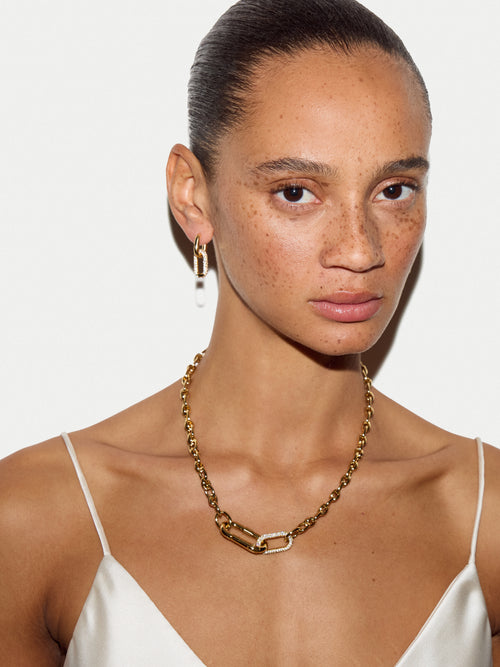 Pave Chain Necklace | Gold