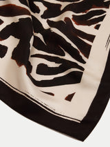 Zebra Silk Square Scarf | Cream