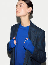 Wool Cashmere Blend Mitten | Blue
