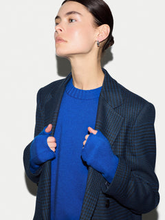 Wool Cashmere Blend Mitten | Blue