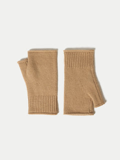 Wool Cashmere Blend Mitten | Camel