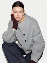 Wool Cashmere Blend Mitten | Burgundy
