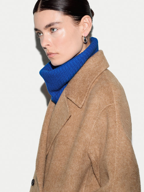 Wool Cashmere Blend Rib Snood | Blue