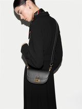 Leather Mini Saddle Bag | Black