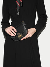 Leather Mini Saddle Bag | Black