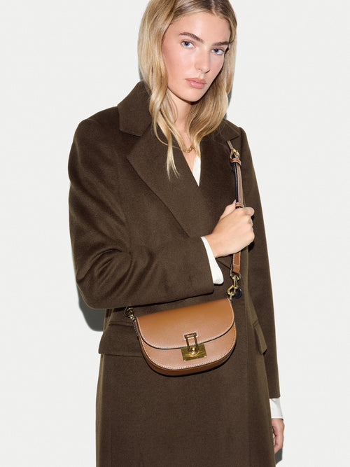 Leather Mini Saddle Bag | Tan