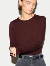 Supima Cotton Long Sleeve T-shirt | Burgundy