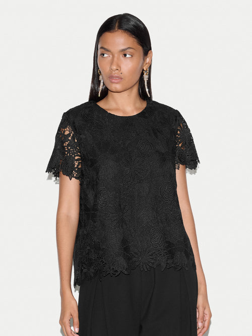 Floral Lace Top | Black