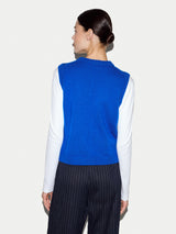 Wool Cashmere Blend Crew Tank | Blue