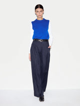 Wool Cashmere Blend Crew Tank | Blue