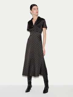 Geo Foulard Dress | Black