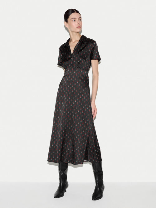 Geo Foulard Dress | Black