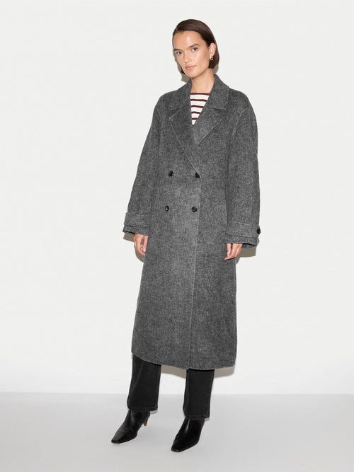 Wool Cashmere Double Faced Coat | Charcoal