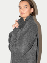 Wool Cashmere Double Faced Coat | Charcoal