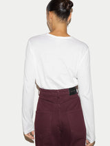 Cotton Crew Long Sleeve T-shirt | White