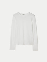 Cotton Crew Long Sleeve T-shirt | White